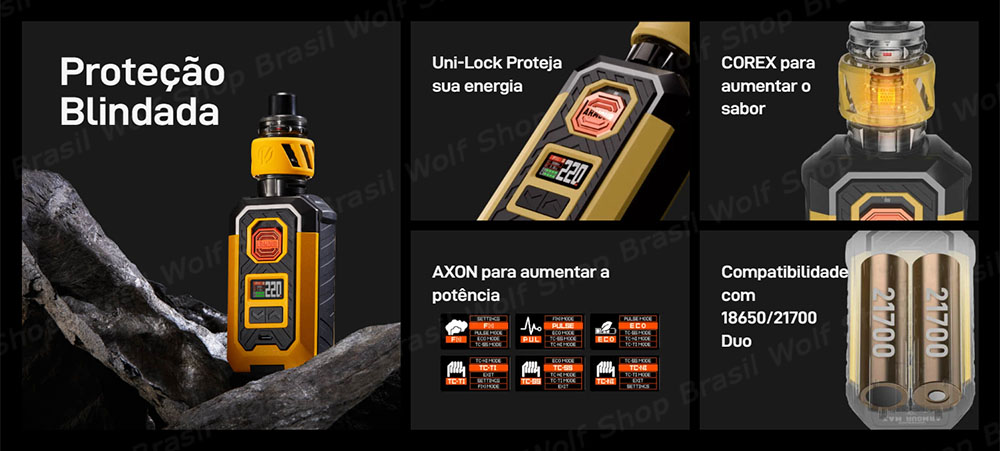 Features do Vape Vaporesso ARMOUR MAX na Wolf Shop