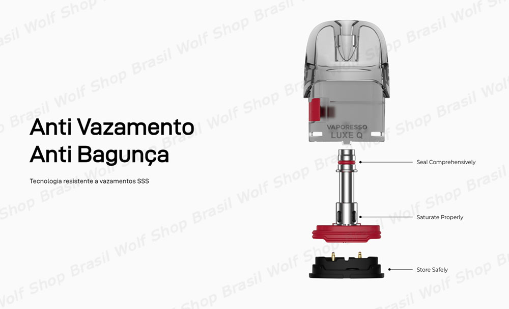Anti Vazamento Pod System Vaporesso XROS Luxe Q2 na Wolf Shop