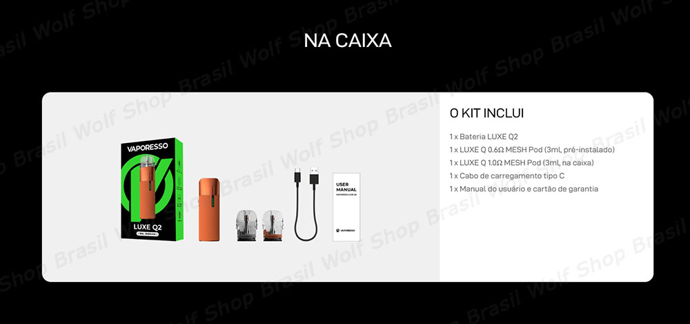 Caixa Pod System Vaporesso XROS Luxe Q2 na Wolf Shop