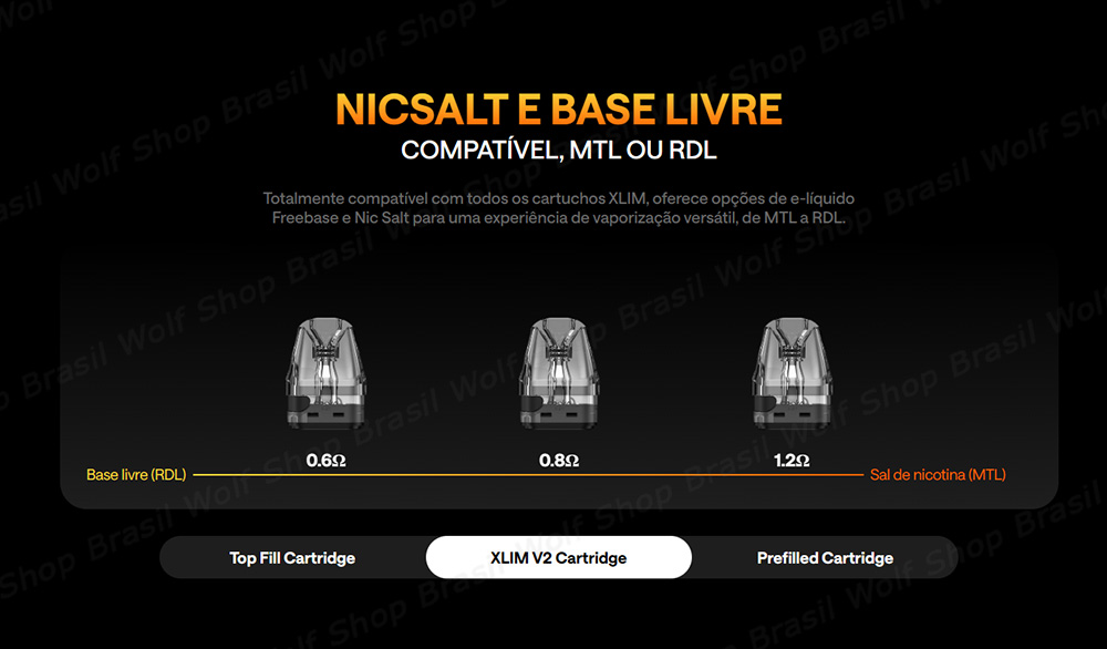 Nicsalt ou Freebase Pod System OXVA XLIM PRO na Wolf Shop