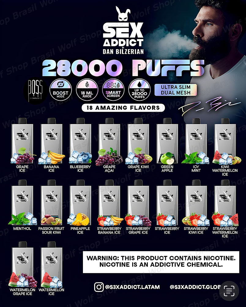 Principal Pod Descartável Sex Addict By Dan Bilzerian S280 na Wolf Shop Brasil