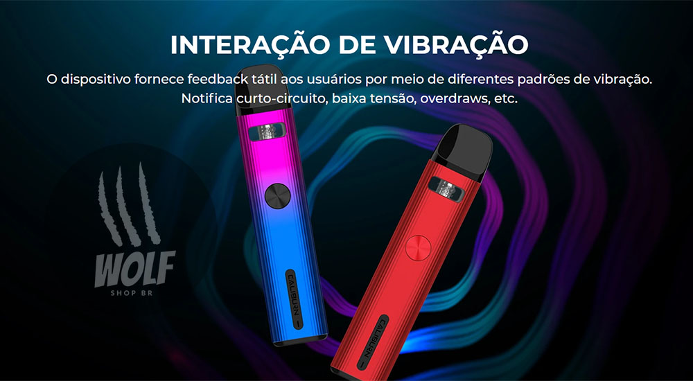 Interação de Vibração do Podsystem UWELL Caliburn G2 na Wolf