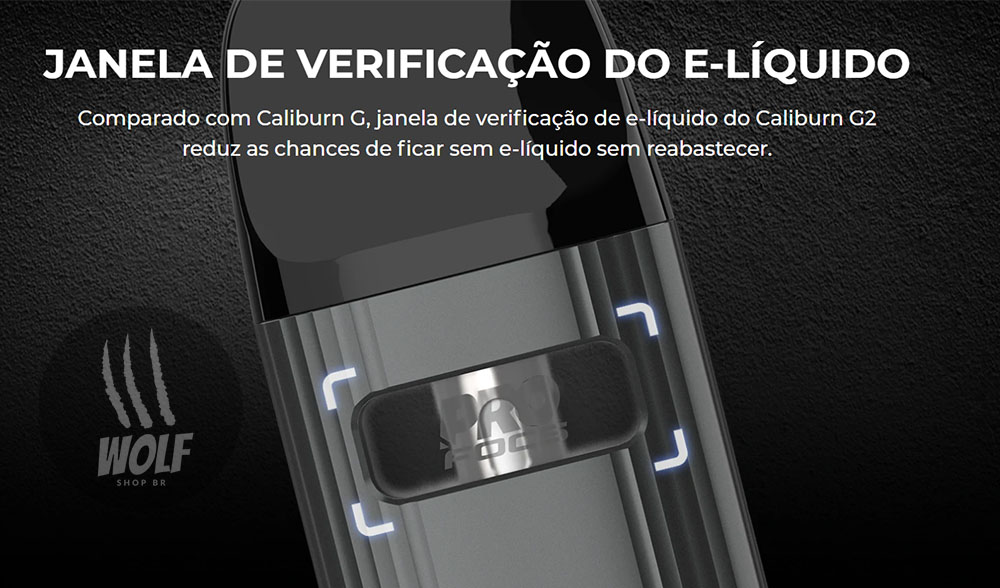 Janela de Verificação do Podsystem UWELL Caliburn G2 na Wolf