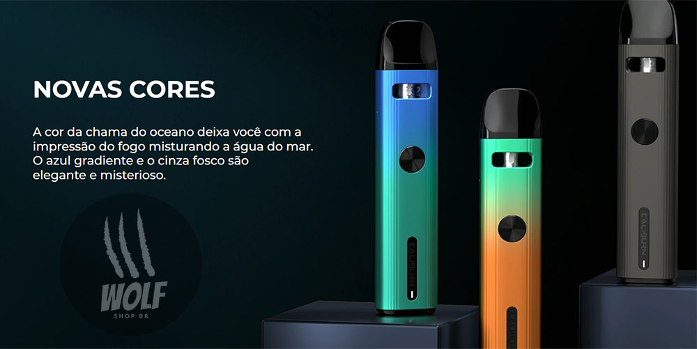Novas Cores do Podsystem UWELL Caliburn G2 na Wolf