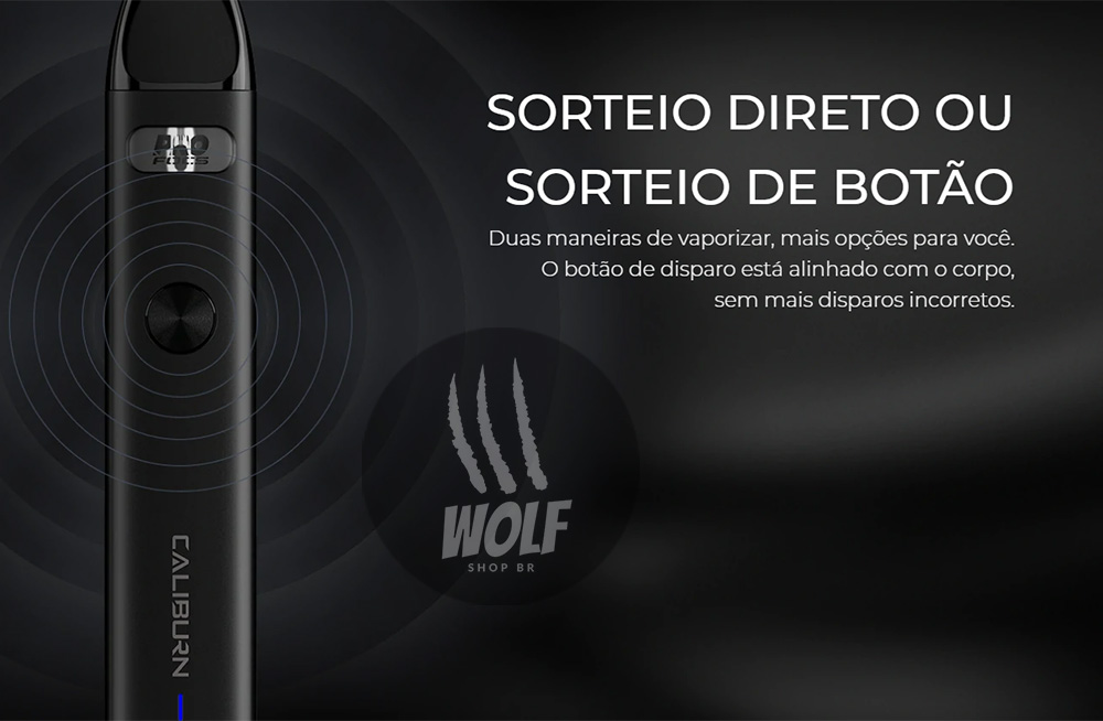 Sorteio do Podsystem UWELL Caliburn A2 na Wolf