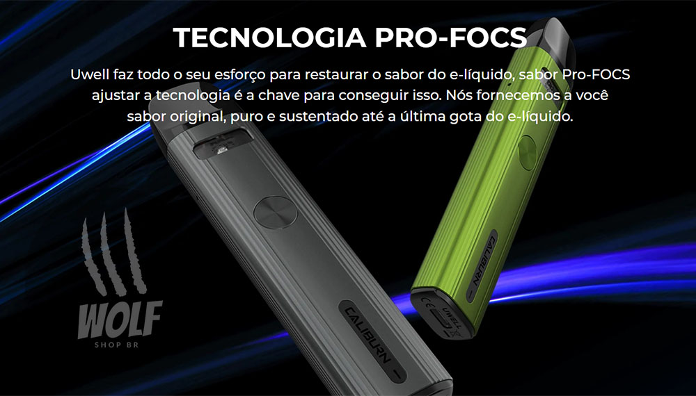 Tecnologia Pro-Focs do Podsystem UWELL Caliburn G2 na Wolf